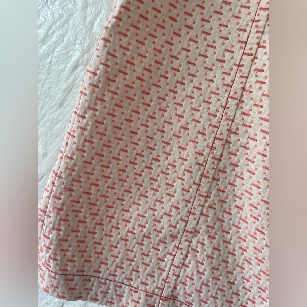 MaxMara Weekend cream/peach unlined, a-line midi skirt, side zip ; size 10 - Picture 6 of 6